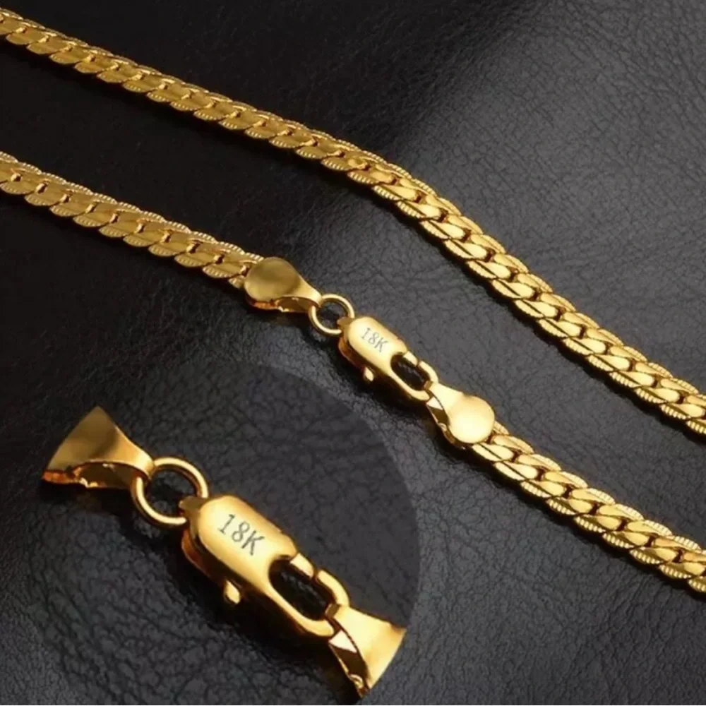 “20”NEW 18K GOLD SNAKE NECKLACE, NICE NECKLACE, CUTE NECKLACE - Picture 3 of 3
